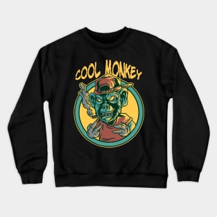 cool monkey illustration Crewneck Sweatshirt